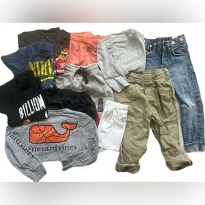 11 piece Kids Clothing Bundle with Graphic Tees, shorts and pants. Size 2-3t